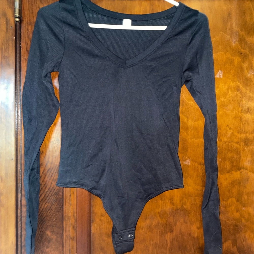 Elegant Black Long Sleeve Bodysuit